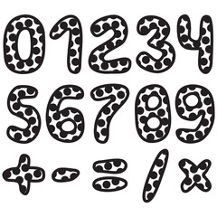 3d polka dots numbers collection