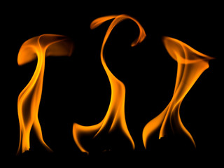 stop motion of dynamic hot air of flame isolated