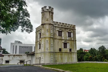 Schapenvacht deken met foto Vestingwerk Fort Margherita in Kuching