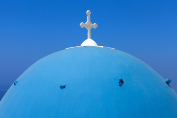 Blue dome of Oia, Santorini.
