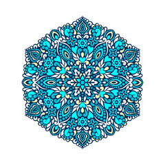 Abstract Flower Mandala. Decorative ethnic element for design.