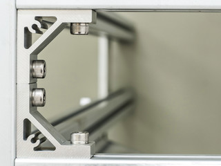 aluminium metal frame work on workshop construction