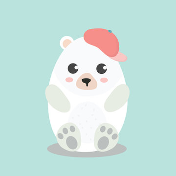 Cute Polar Bear in top hat.
