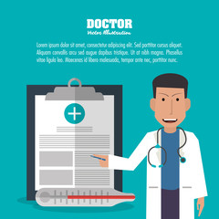 doctor man male avatar medical health care icon. Colorfull and flat illustration