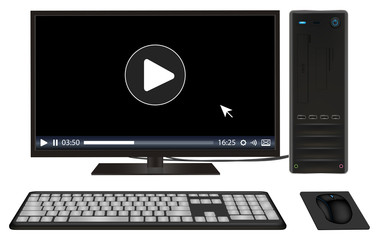 Fototapeta premium desktop personal computer set