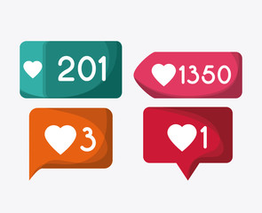 bubble heart social media mail message chat communication icon. Colorfull and flat illustration vector