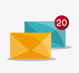 envelope mail message chat communication icon. Colorfull and flat illustration vector