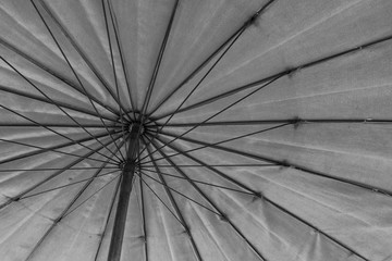 The bottom to top view of umbrella