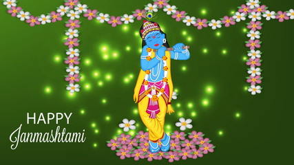 Happy Janmashtami background.