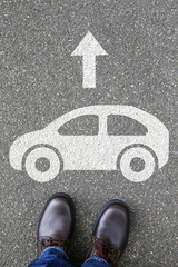 Fototapeta premium Mann Mensch Auto Fahrzeug Straße Verkehr Mobilität