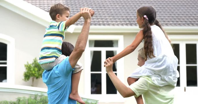 Happy family enjoying together at home