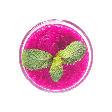 Glass Of Dragon Fruit Smoothie Isolated