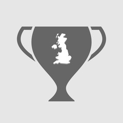 Isolated award cup icon with  a map of the UK