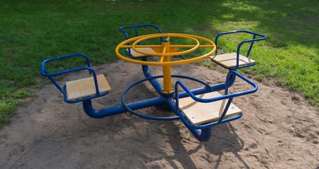 empty children carousel revolving playground
