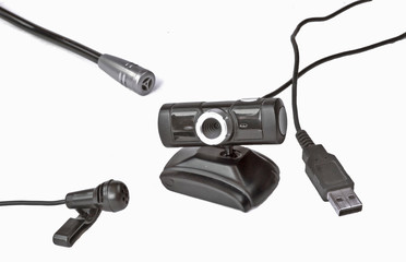 miniature microphones and a webcam for your computer