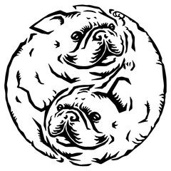 French Bulldogs YinYang logo