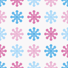 Decorative Christmas seamless background with snowflakes. Print. Repeating background. Cloth design, wallpaper.