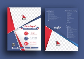 Automobile Center Front Flyer & Poster Template.