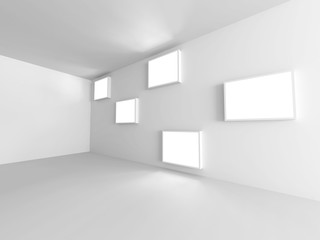 Empty White Room Interior Background