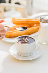 Churros with chocolate