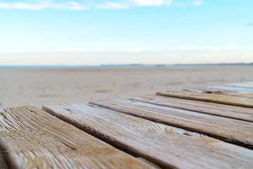 Obraz na płótnie Canvas wooden or flooring on the beach