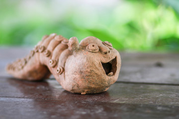 Worm doll  for the ashtray on the table