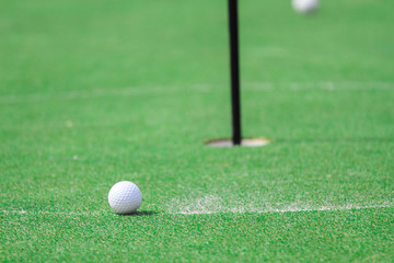 Golf ball on the green