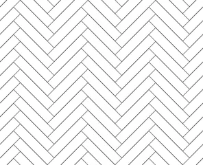 Tapeten Schwarz-Weiß-einfache Holzboden Fischgrätparkett nahtlose Muster, Vektor © natalyon