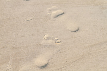 Fototapeta na wymiar Footprints on the Sand