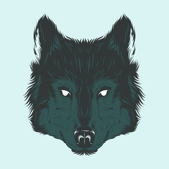 Wolf head hand draw
