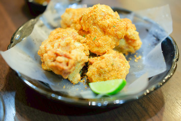 Chicken cubes fried crispy