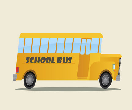 School bus. Vector flat illustration