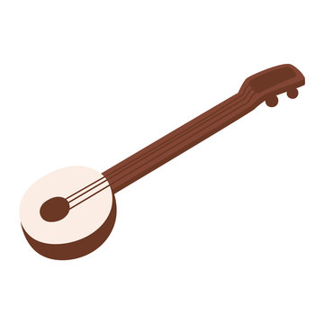 Banjo guitar vector illustration.