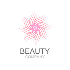 Abstract flower line decoration,beauty logo