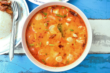 Thai Food Tom Yum Goong,Thai popular soup.