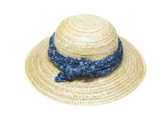 Straw hat isolated on white background.