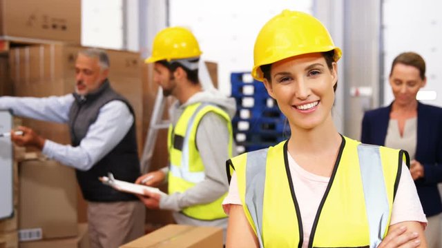 Portrait of a warehouse worker