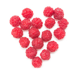 Ripe raspberry on a white background