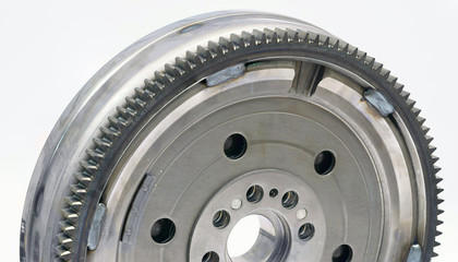 flywheel damper for automotive diesel engine on a white background. car parts