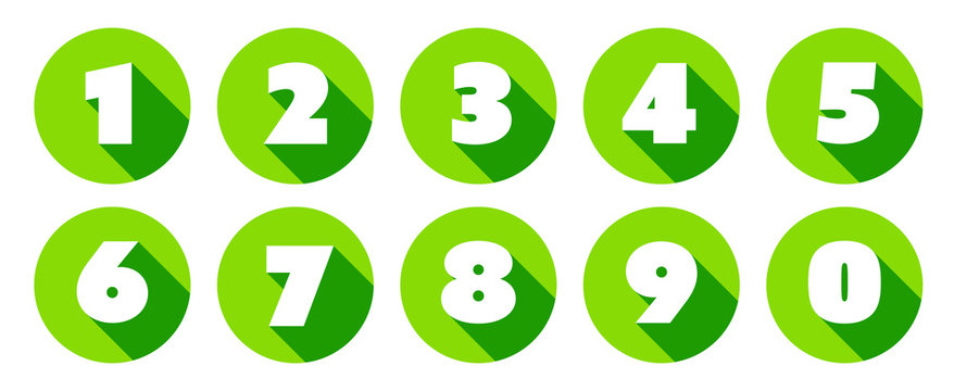 Numbers / green circle Icons