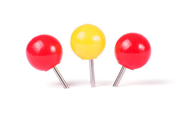Drawing pins ball in different colors