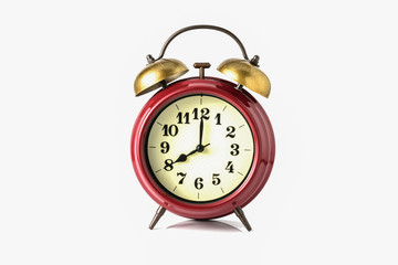 An image of a retro clock showing 08:00 am or pm.