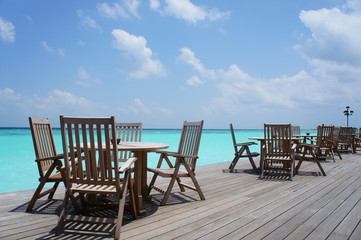 






























Dining in the ocean in the Maldives



