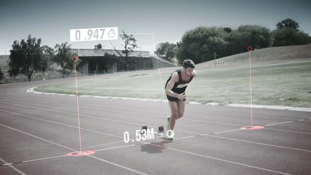 Athlete running from the starting line