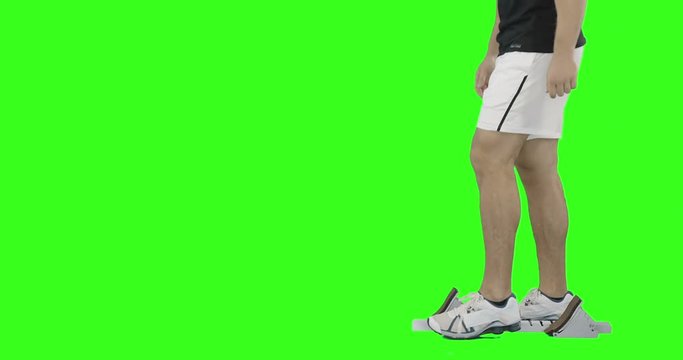 Athlete man ready to run from the starting block