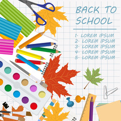 Back to school. Stationary graphic template