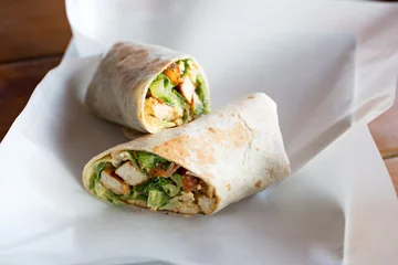 Chicken Caesar salad sandwich wraps © orlio