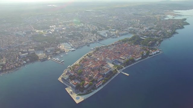 Aerial view of the old city of Zadar.