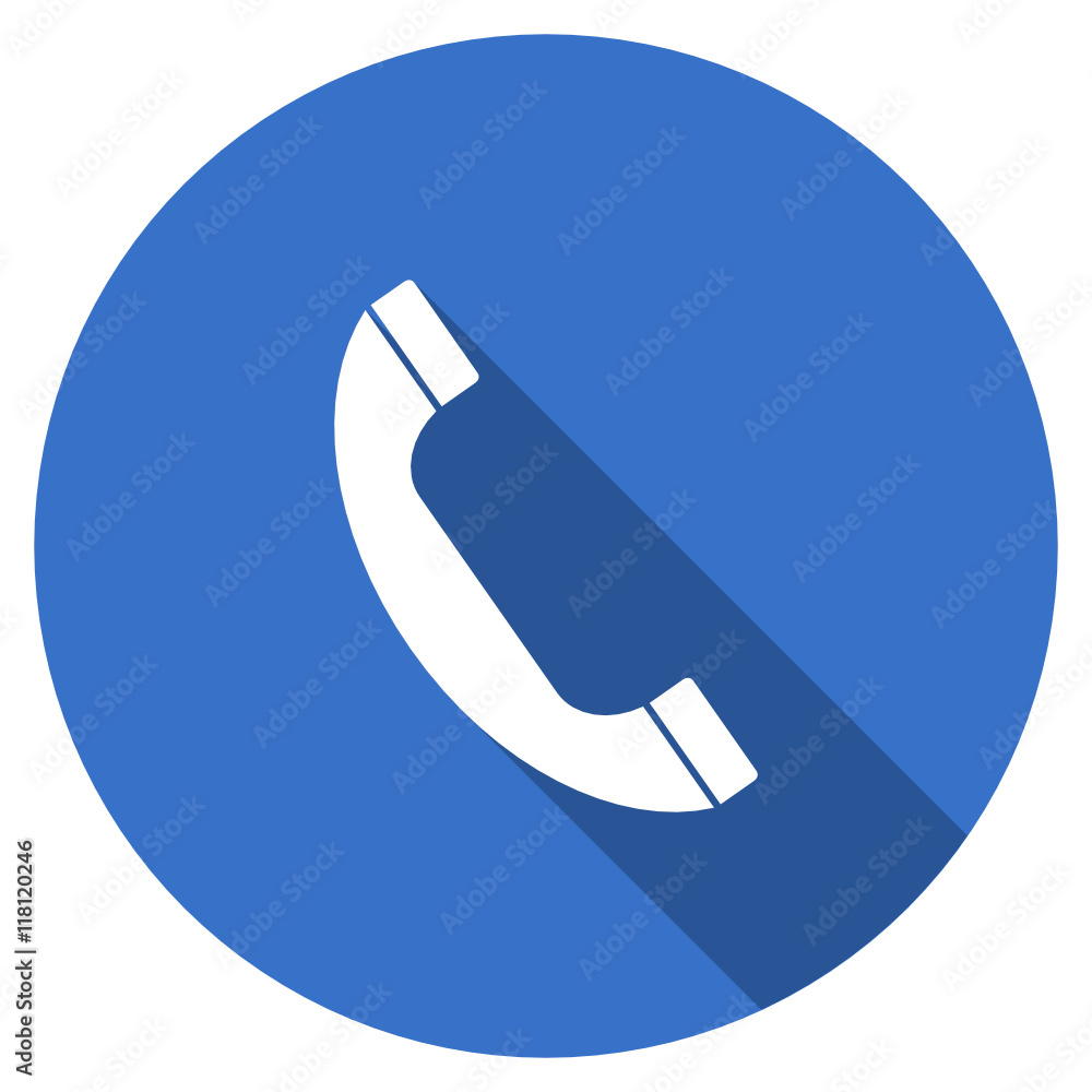 Poster blue flat design round web phone vector icon