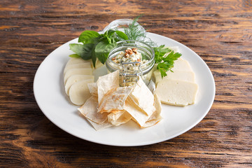 cheese set on the plate